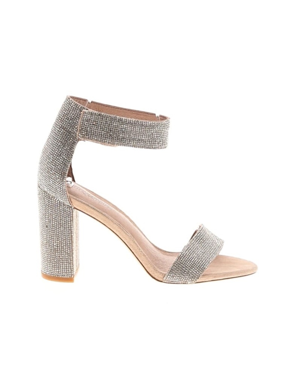 Jeffrey Campbell Silver Crystal Block-Heel Sandal